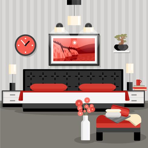 Slaapkamer ontwerpconcept vector