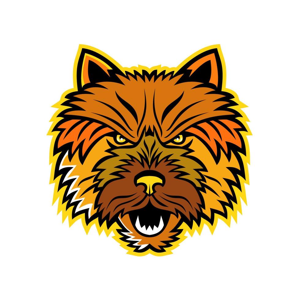 norwich terrier - hoofd-mascotte vector