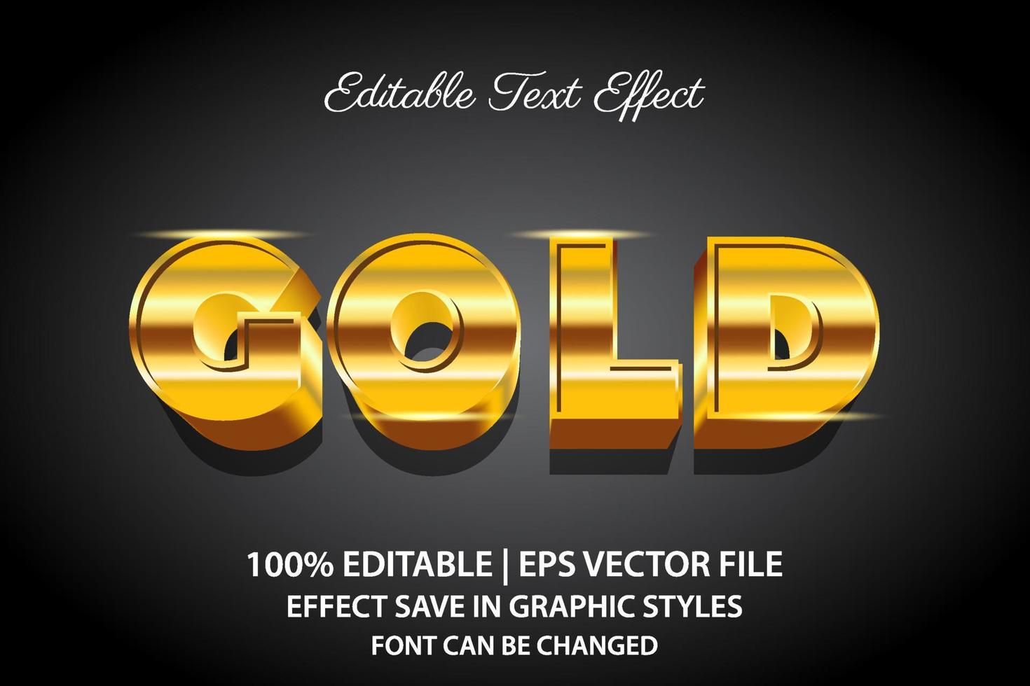 goud 3D bewerkbaar teksteffect vector