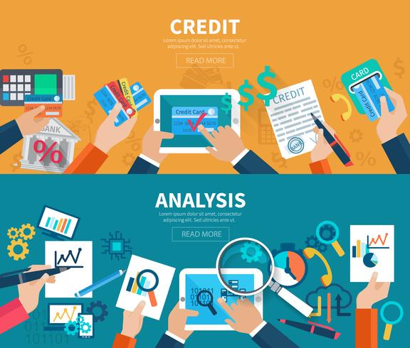 Kredietanalyse bannerset vector