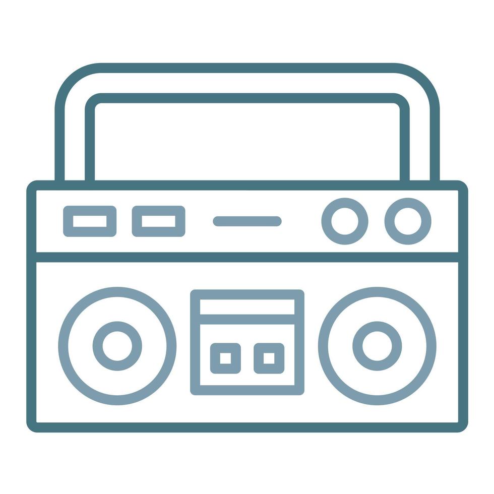 boombox lijn twee kleuren icoon vector