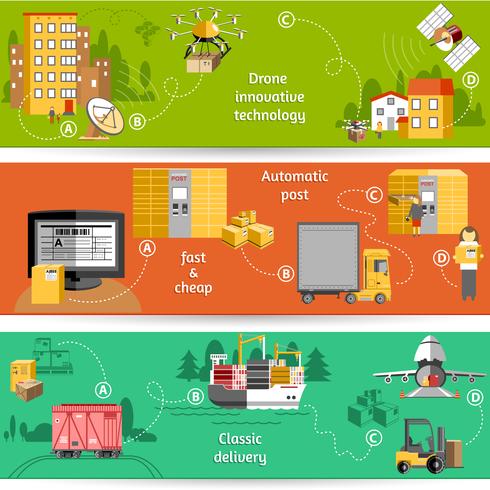 Nieuwe logistieke horizontale geplaatste banners vector