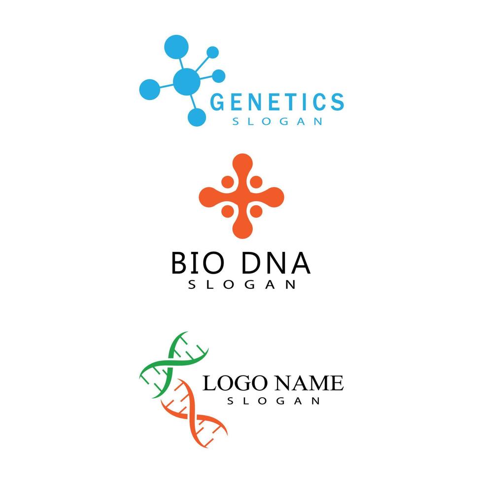 DNA-gen logo sjabloon vector symbool illustratie