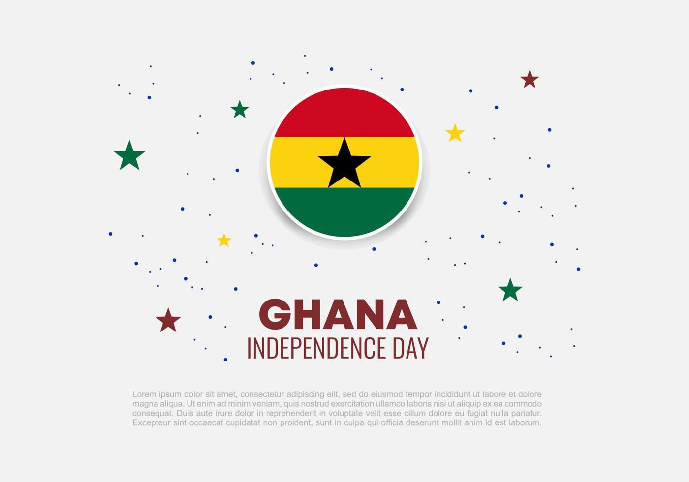 Ghana Onafhankelijkheidsdag achtergrond op 6 maart. vector