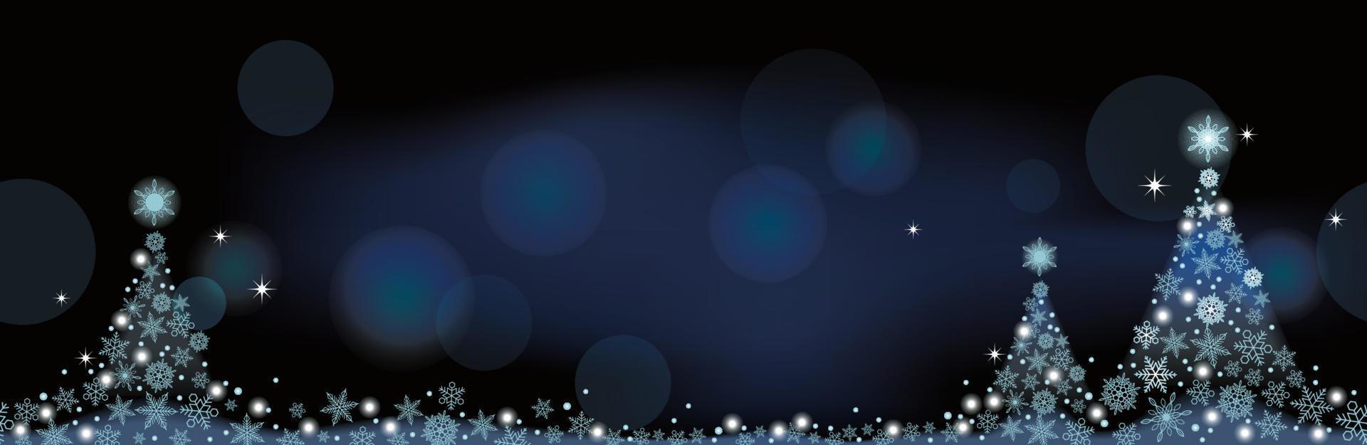abstracte blauwe winter naadloze vector achtergrond met kerstbomen en tekst ruimte. horizontaal herhaalbaar.