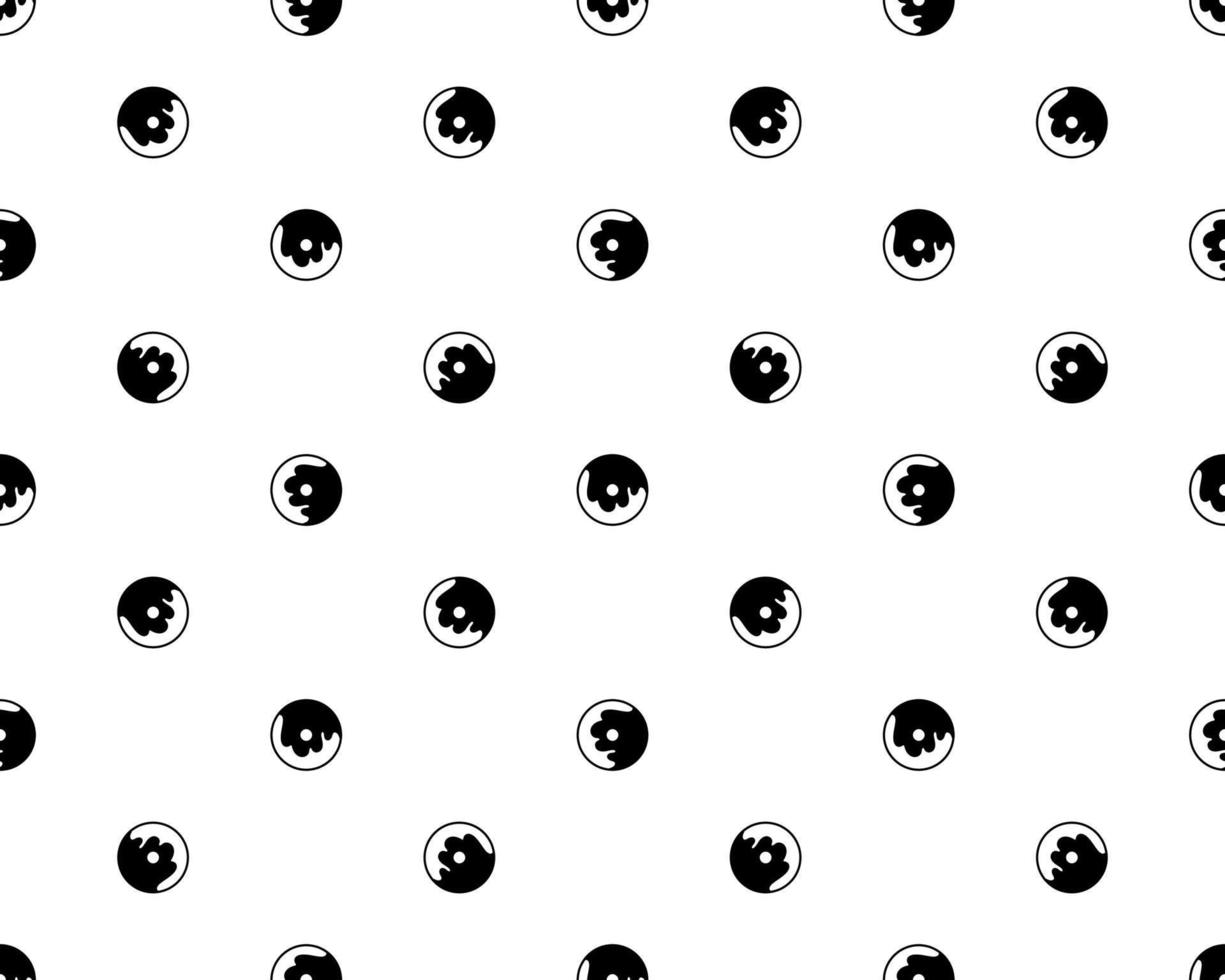 naadloze patroon van kleine zwarte donut voor doek, behang, inpakpapier, achtergrond. vector
