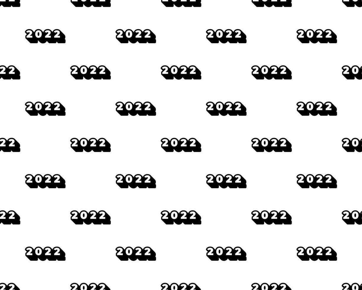 naadloos 2022 abstract patroon. repetitieve vectorillustratie van 2022 tekst op witte achtergrond. eps10. vector