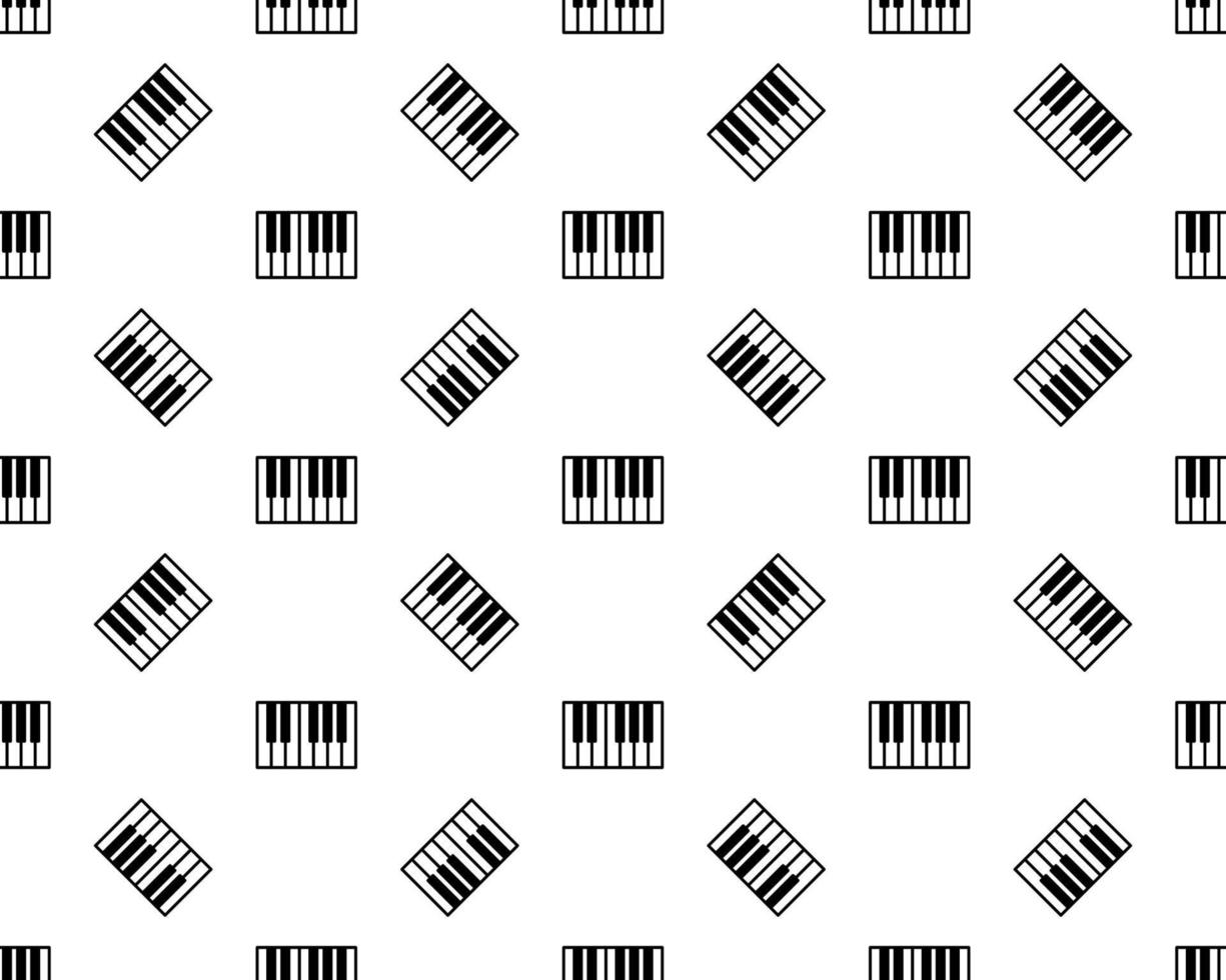 zwarte lijn muziek synthesizer pictogram geïsoleerde naadloze patroon op witte achtergrond. elektronische piano. vector illustratie