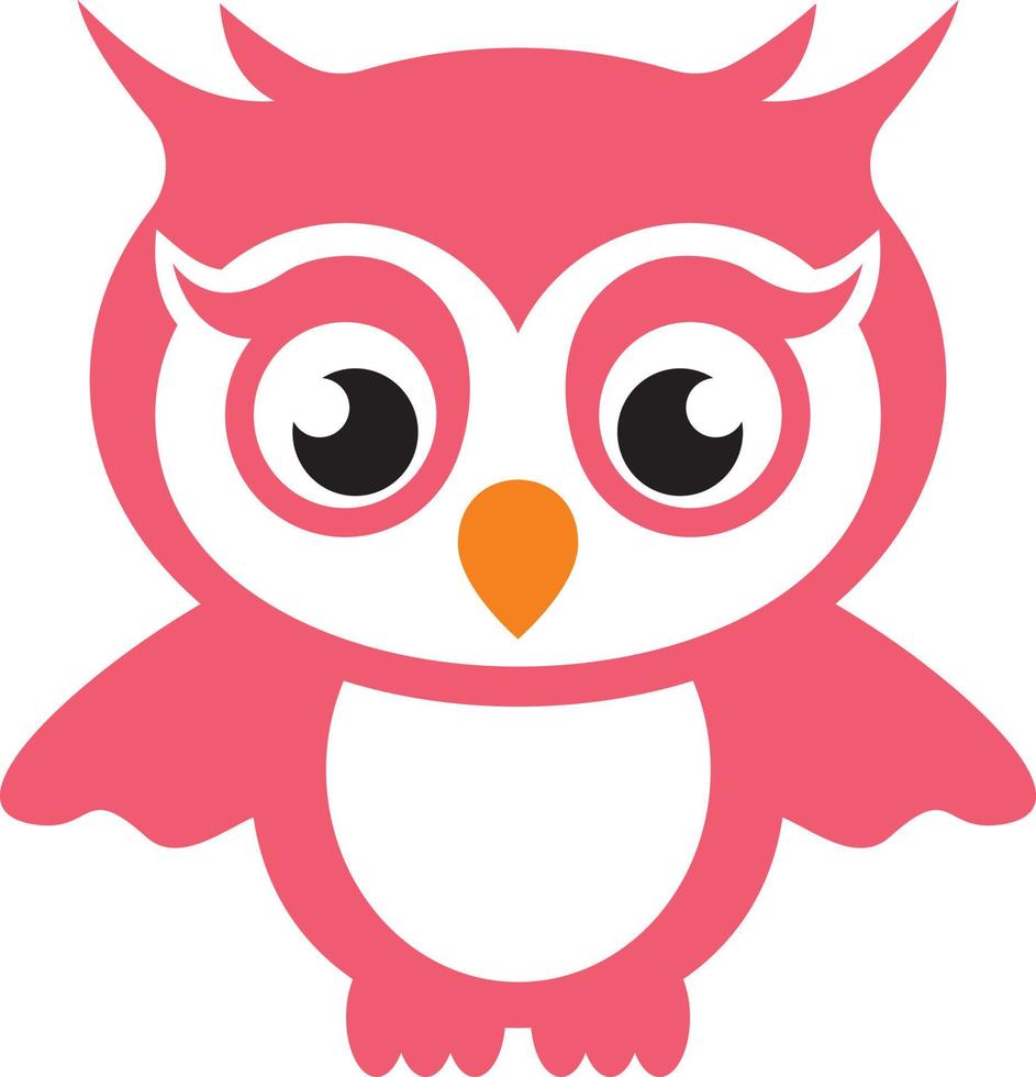 schattige roze uil vector