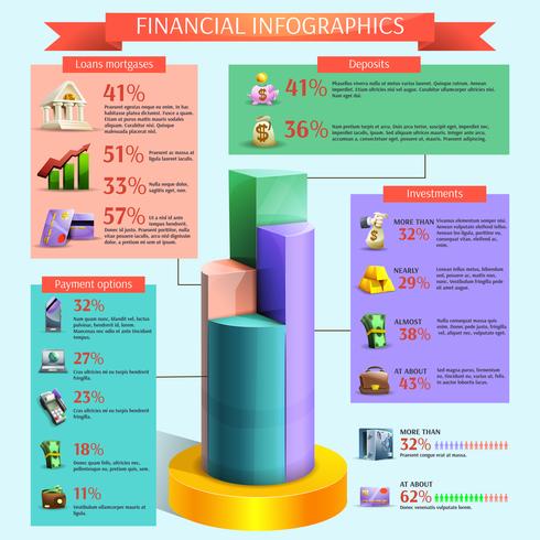 Financiële infographic set vector