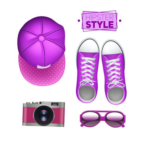 gumshoes hipster set vector