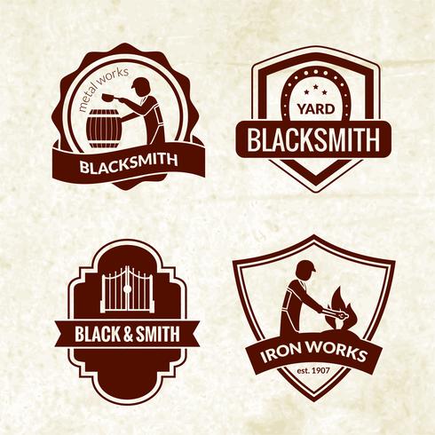 Blacksmith emblemen Set vector