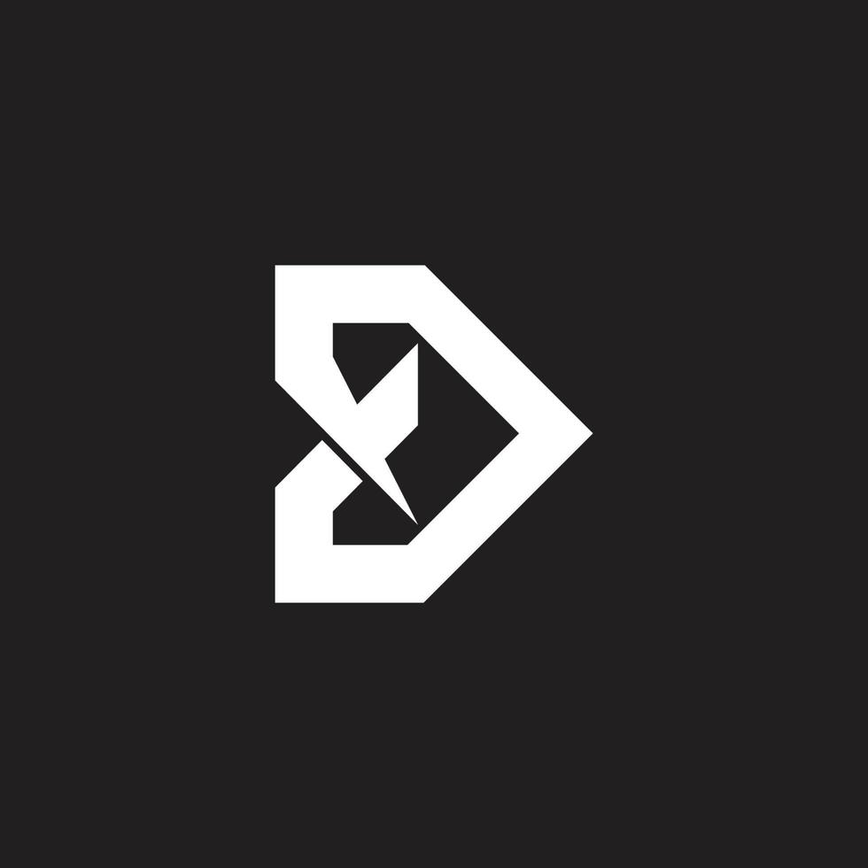 letter d eenvoudig grunge ontwerp geometrisch logo vector