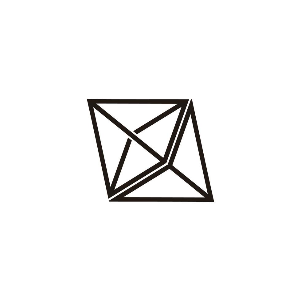vector van 3d prisma driehoek lijn geometrische logo