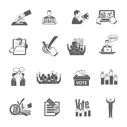 Verkiezing Icons Set vector