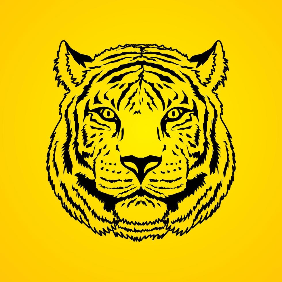 tijger hoofd overzicht vector