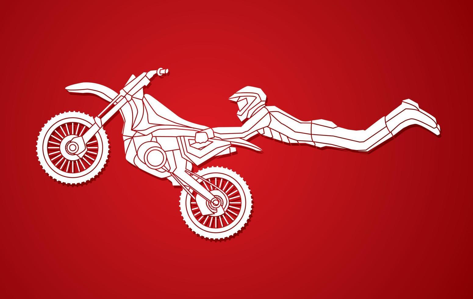 freestyle motorcross vliegende truc vector