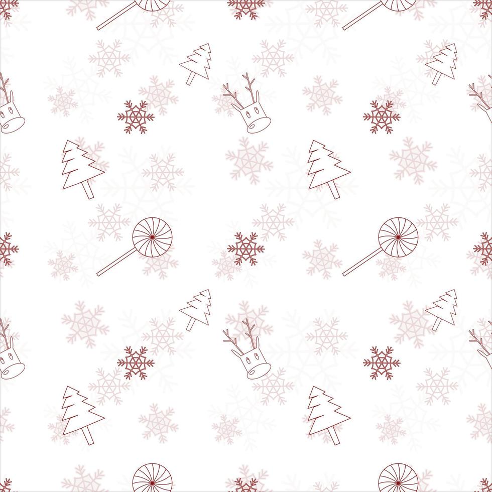 kerstherhalingspatroon gemaakt met kerstobjectoverzichtsvormen, naadloos kerstpatroon. vector