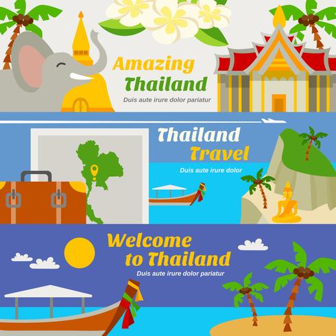 Thailand reizen banners instellen vector