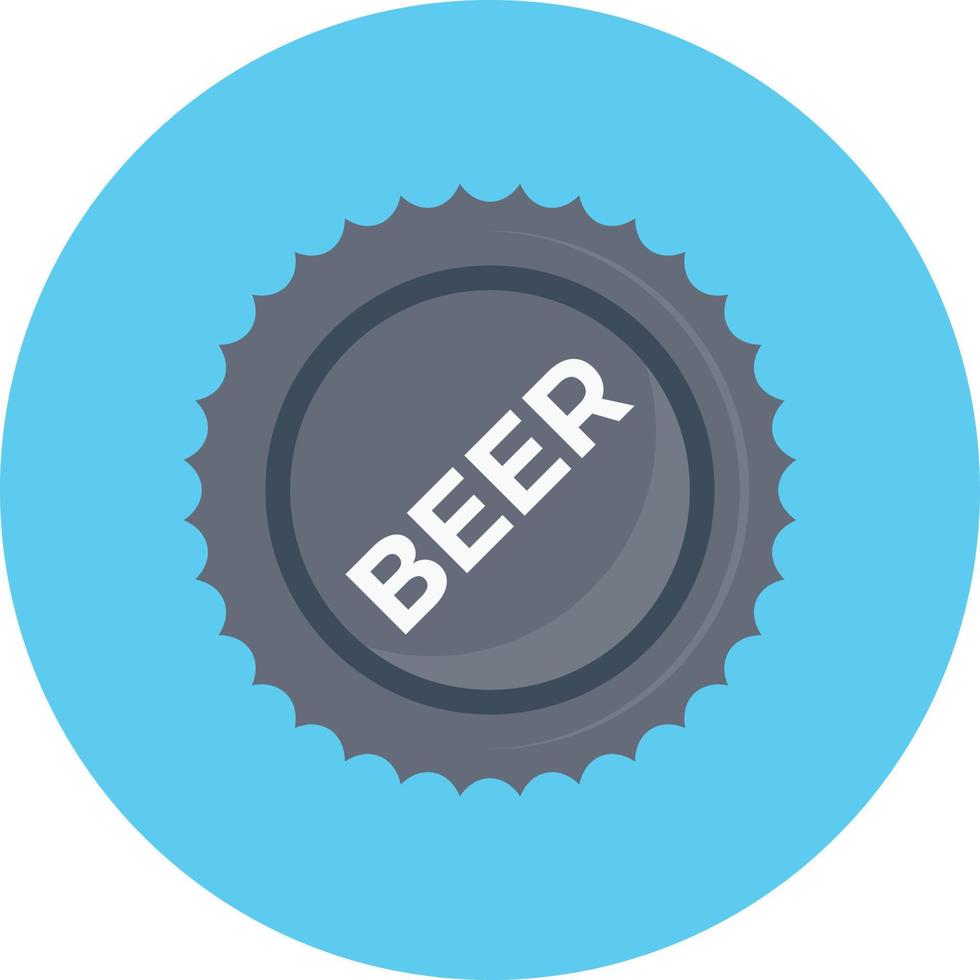 bier label cirkel plat pictogram vector