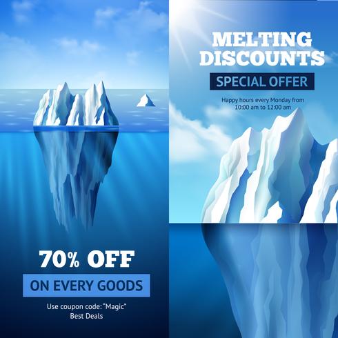 Iceberg-verkoopbanners vector