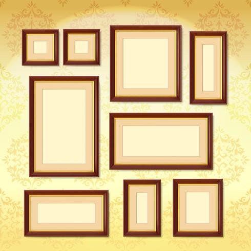 Donkere houten frames vector