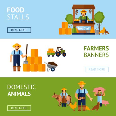 boeren banner ingesteld vector