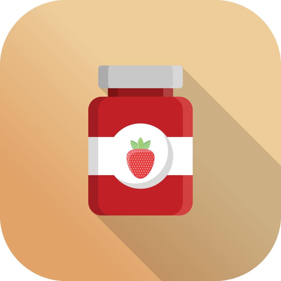 aardbeienjam platte pictogram vector