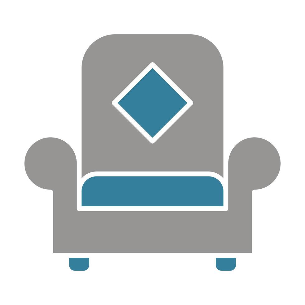 fauteuil glyph twee kleuren icoon vector