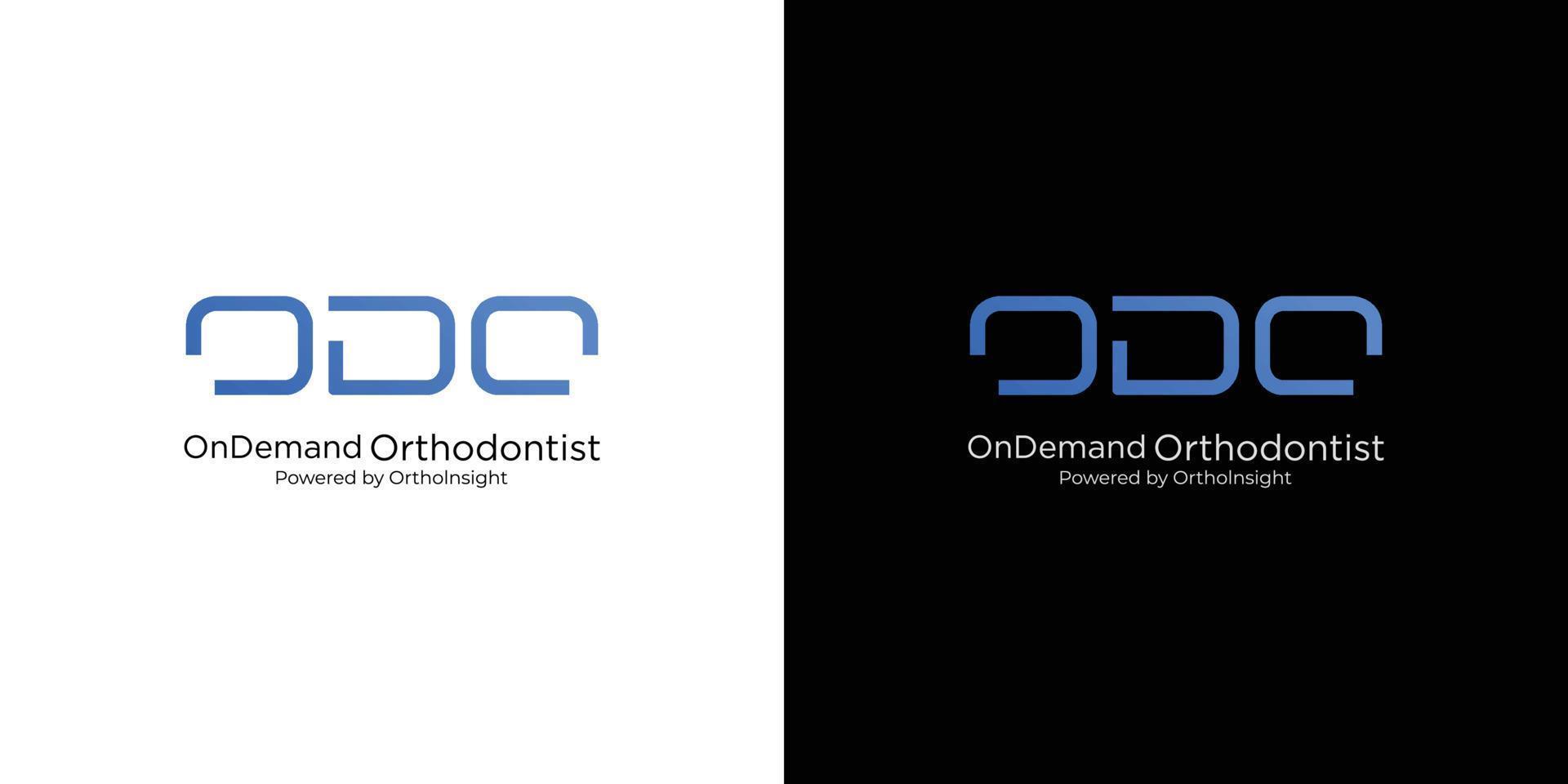 modern en verfijnd logo-ontwerp voor tandheelkundige orthodontische specialisten vector