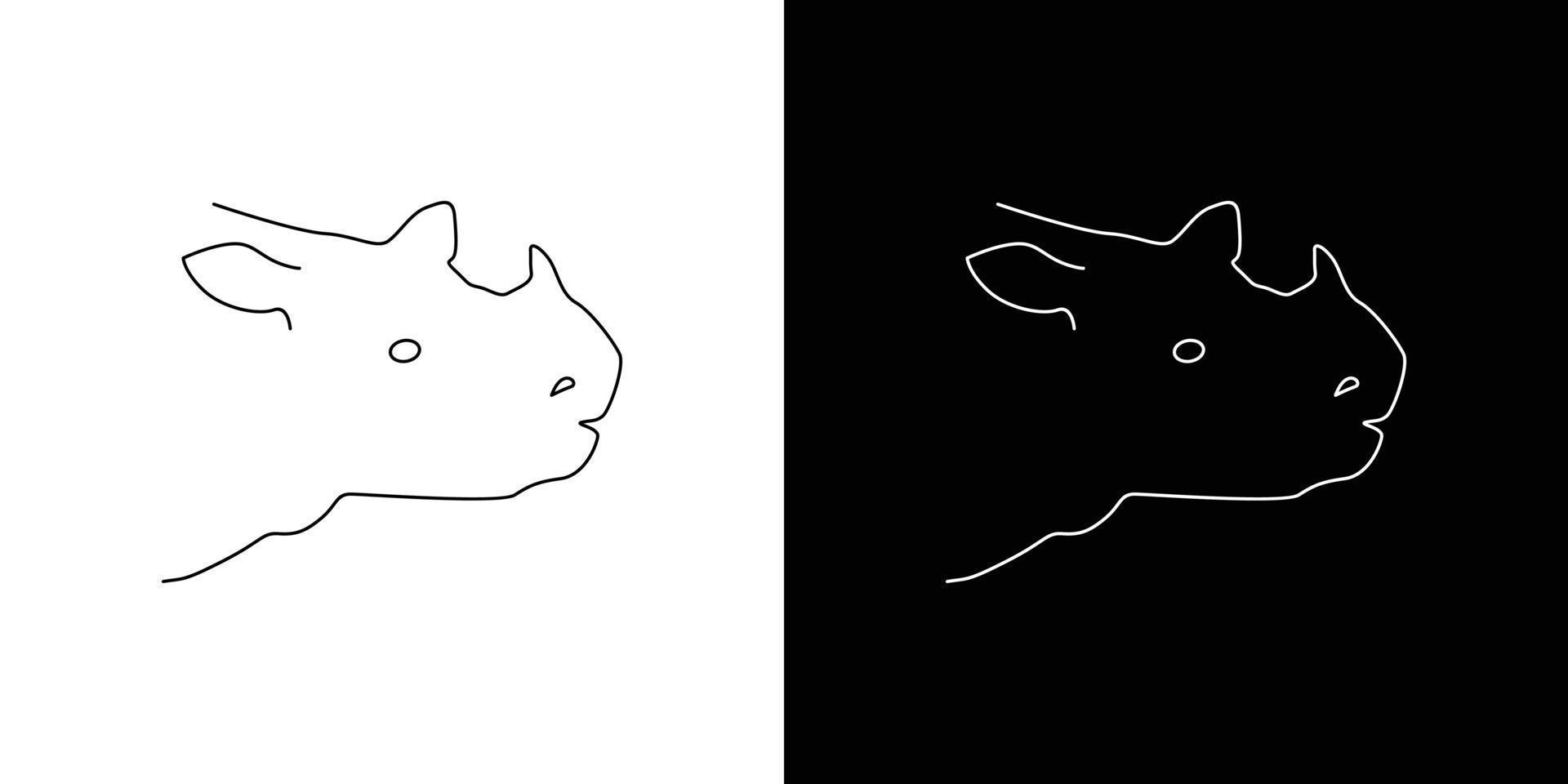 eenvoudig en minimalistisch neushoorn hoofd illustratie logo vector