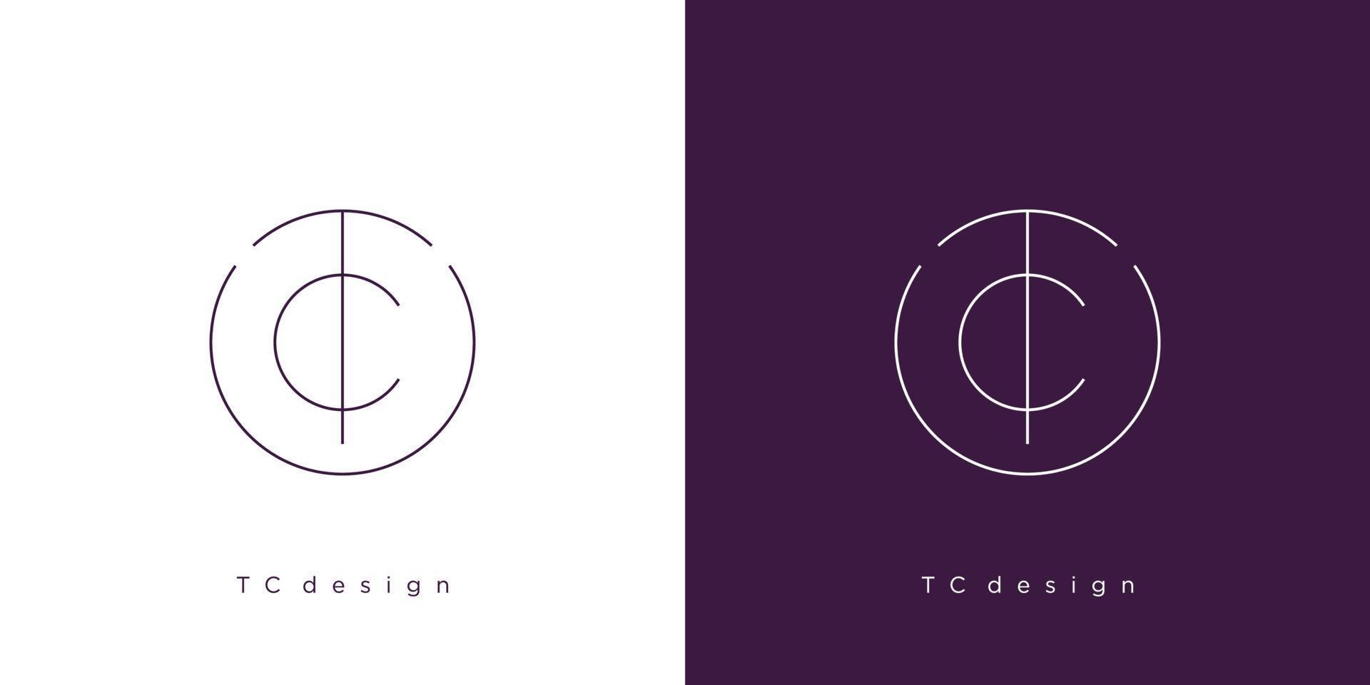 de eerste letter tc-logo-ontwerp modern en elegant vector