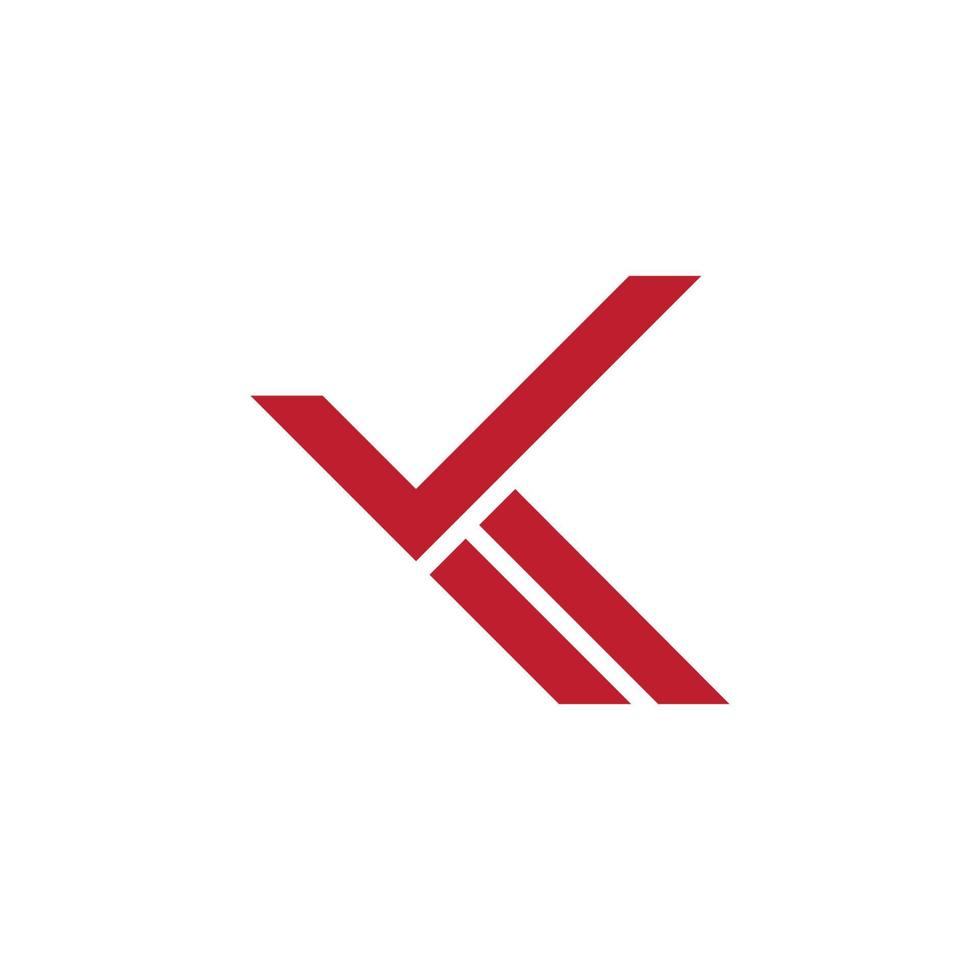 letter vk strepen eenvoudig geometrisch logo vector