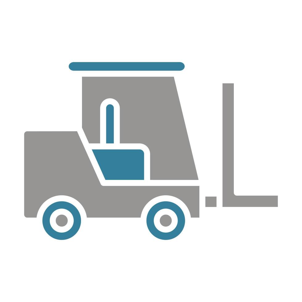 heftruck glyph twee kleuren icoon vector