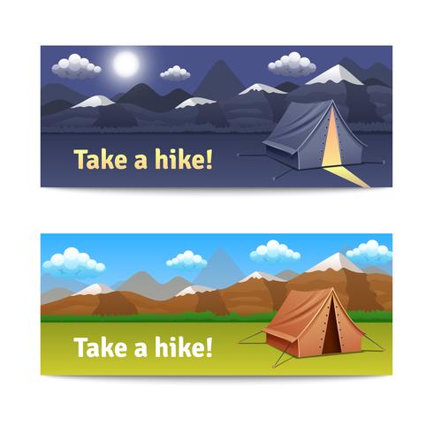 Adventure and Hike Banners Set vector