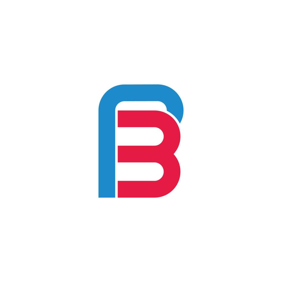letter rb eenvoudige gekoppelde geometrische kleurrijke lijn logo vector