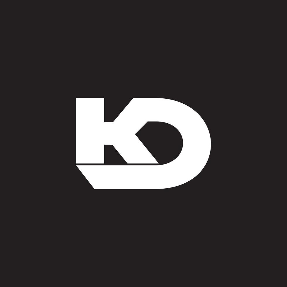 letter kd symbool gekoppeld geometrisch ontwerp logo vector