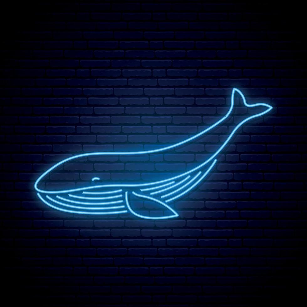 walvis neon teken. vector