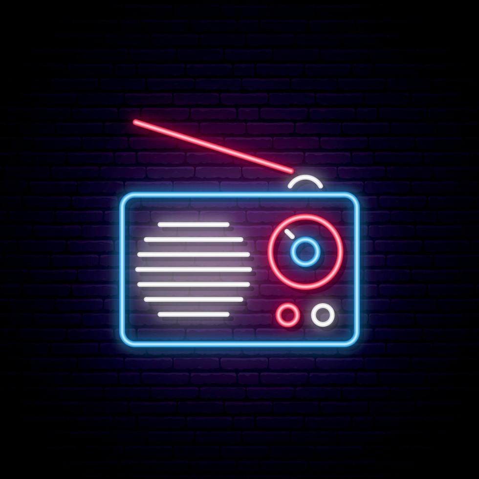 neon radio teken vector