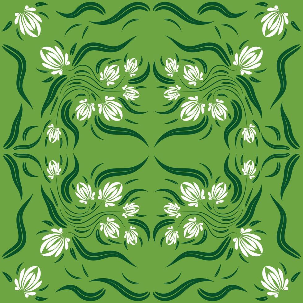 bloemen folk damast patroon fantasie bloemen geometrische fantasie vector