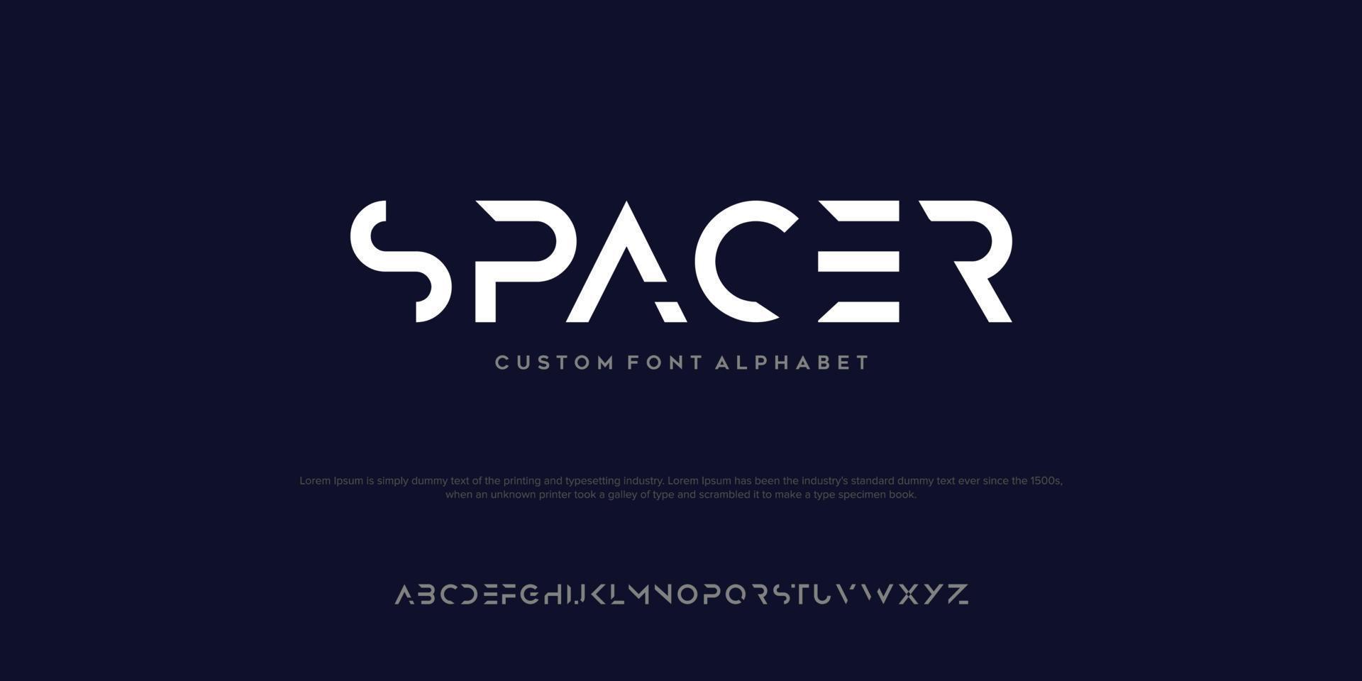 spacer abstracte minimale moderne alfabetlettertypen. typografie technologie vectorillustratie vector