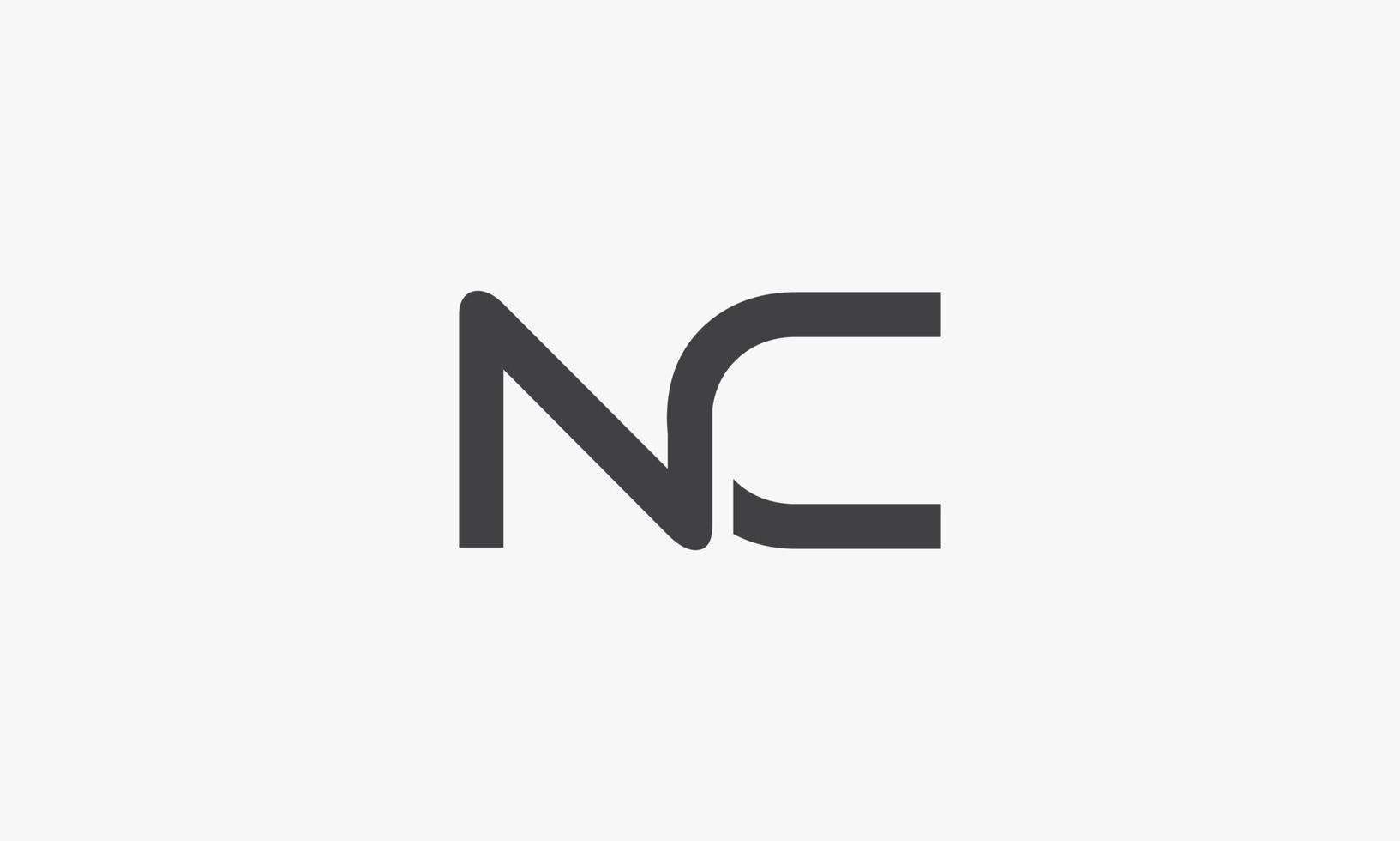 Nc brief logo geïsoleerd op een witte achtergrond. vector