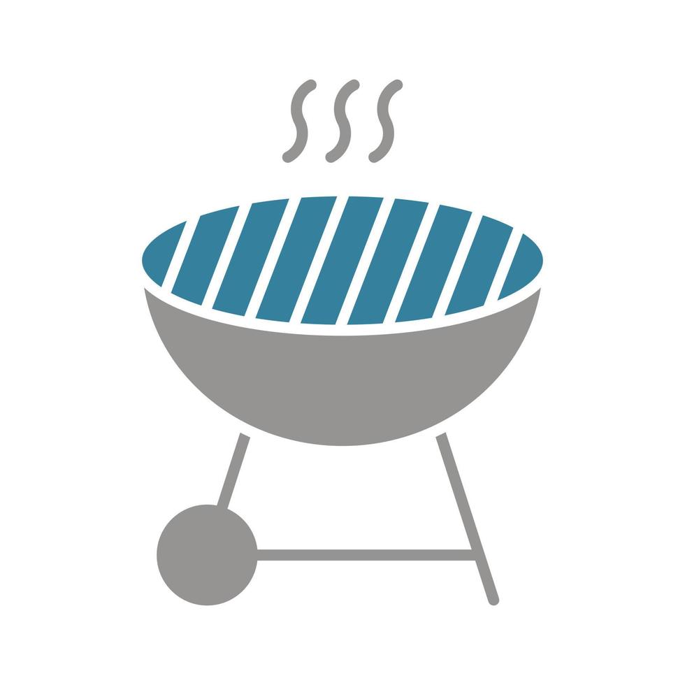 barbecue grill glyph twee kleuren icoon vector