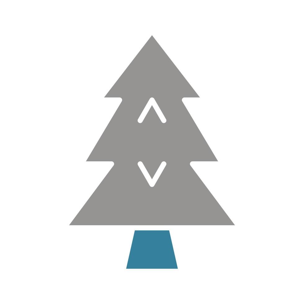 kerstboom glyph twee kleuren icoon vector