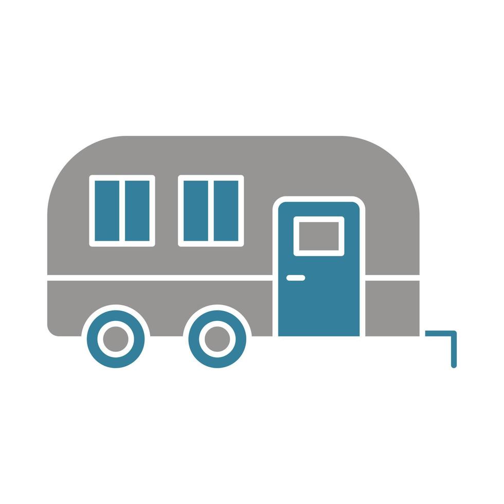 caravan glyph twee kleuren icoon vector