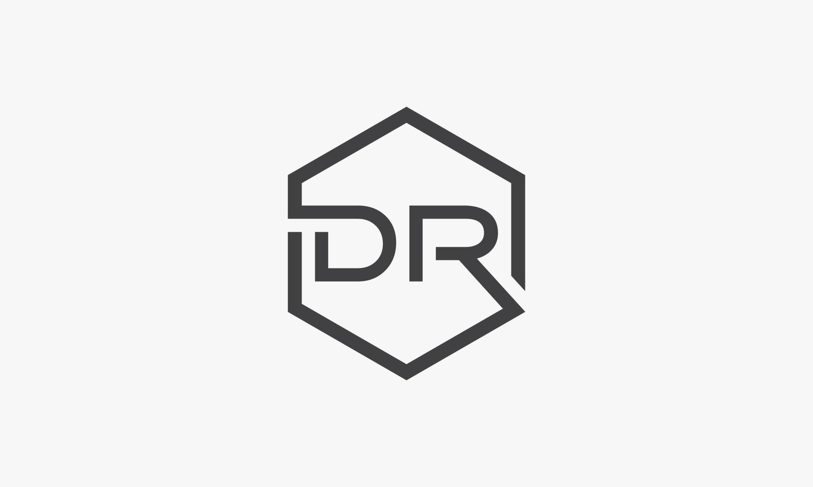 dr brief logo zeshoek concept geïsoleerd op een witte achtergrond. vector