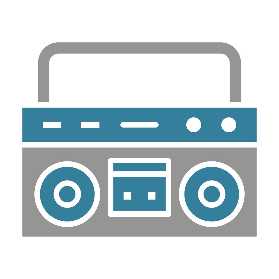 boombox glyph tweekleurig pictogram vector