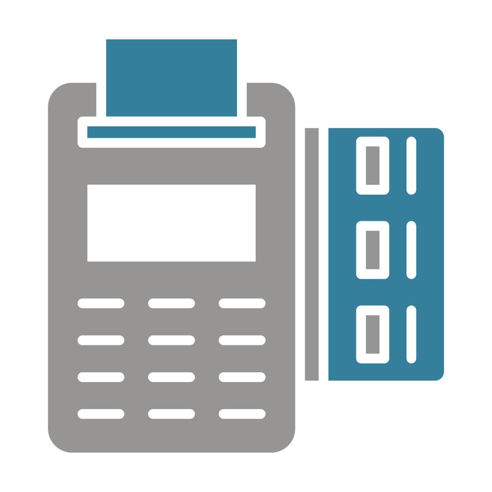 pos terminal glyph tweekleurig pictogram vector