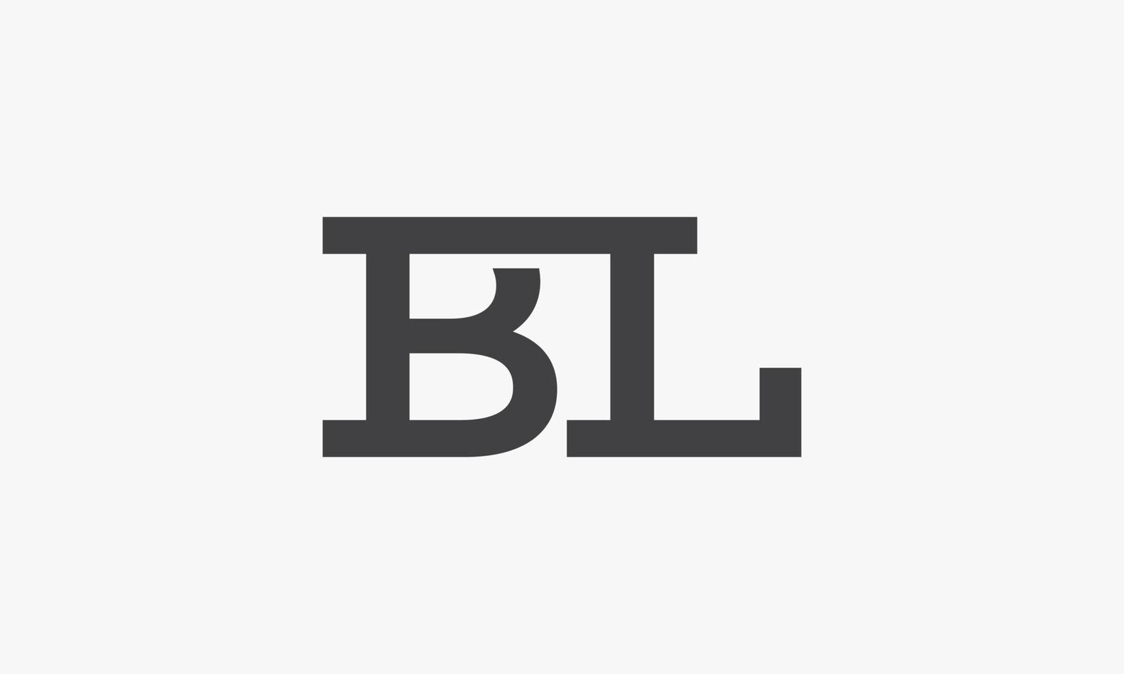 bl brief logo geïsoleerd op een witte achtergrond. vector