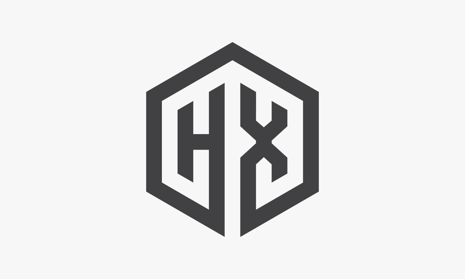 hx zeshoek brief logo geïsoleerd op een witte achtergrond. vector